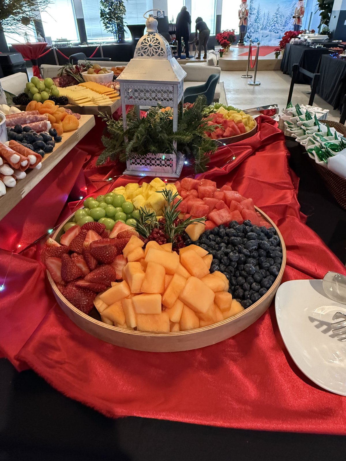 Fresh fruit and charcuterie spread